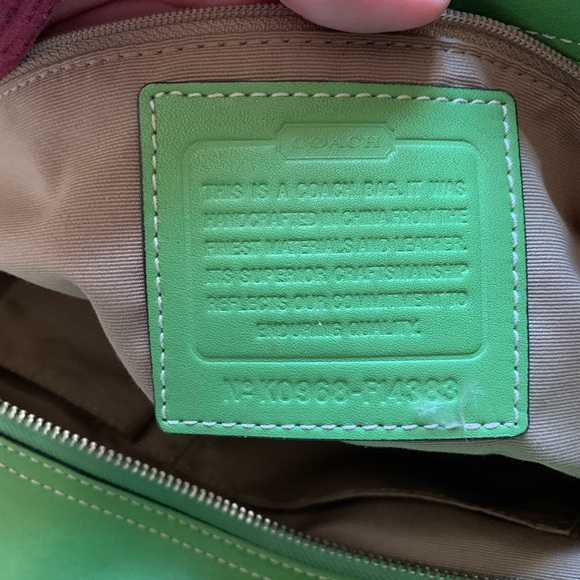 Coach Green Tote Bag Handbag Purse Women Large Shoulder Bag Accessories - Picture 5 of 6